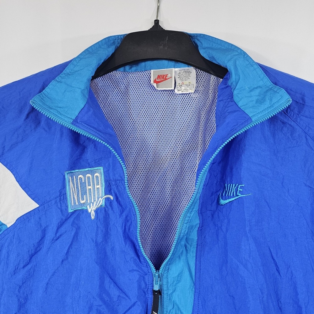 Nike Vintage Windbreaker Jacket Men's XL Blue Spell Out Swoosh NCAA - Picture 2 of 16